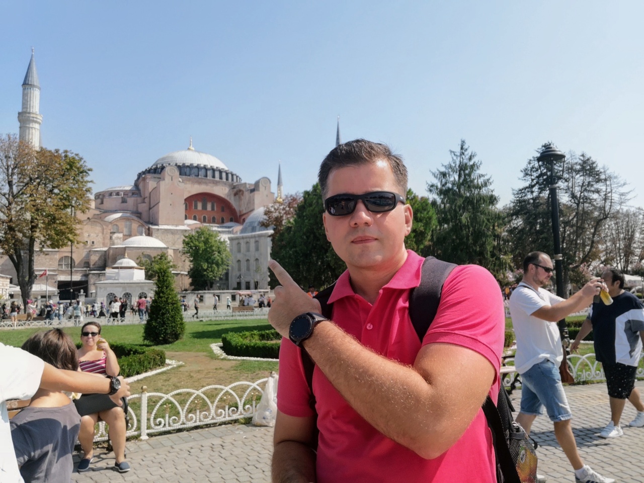Bekir vor der Hagia Sophia in Istanbul